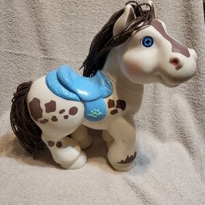 Charming Cream and Blue Pony Toy